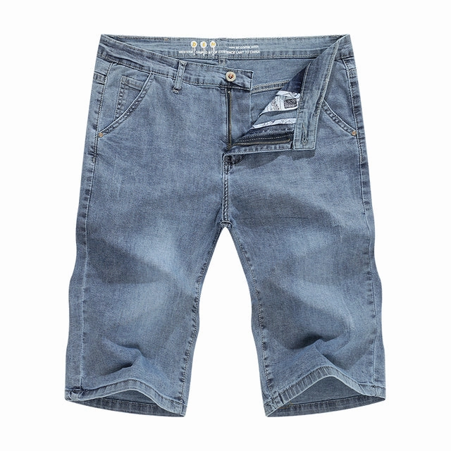 Noise Free Operation Design Basic Feel West Louis? Light Blue Regular Stretchy Denim Shorts