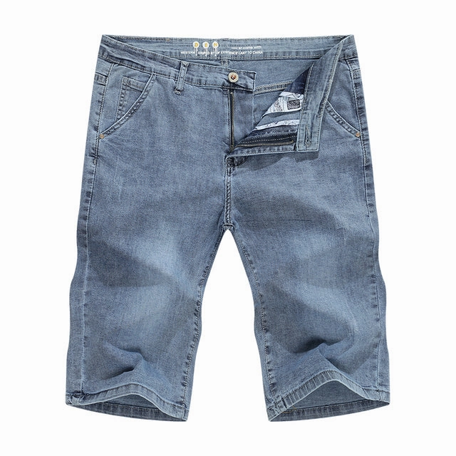 West Louis? Light Blue Regular Stretchy Denim Shorts Outdoor Adventure