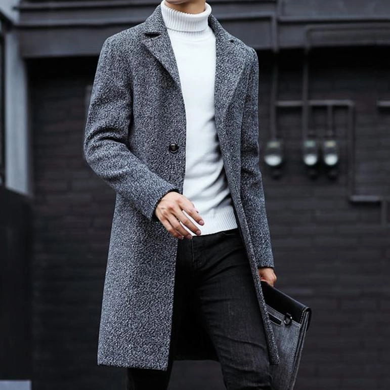 West Louis? Long Trench Fashion Coat Flatlock Seam Construction