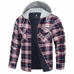 Casual Chill Look West Louis? Lumberjack Cotton Flannel Hooded Jacket