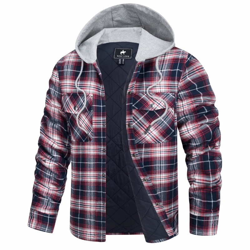 Go Anywhere Wear West Louis? Lumberjack Cotton Flannel Hooded Jacket