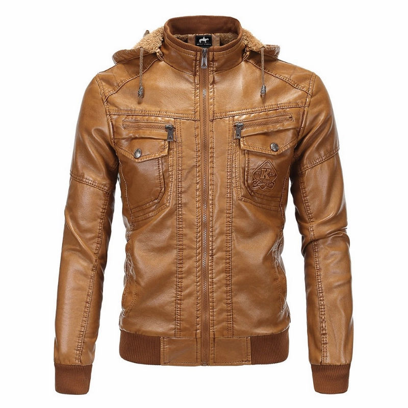 West Louis? Luxury Fleece PU Leather Jacket Hypoallergenic Textile
