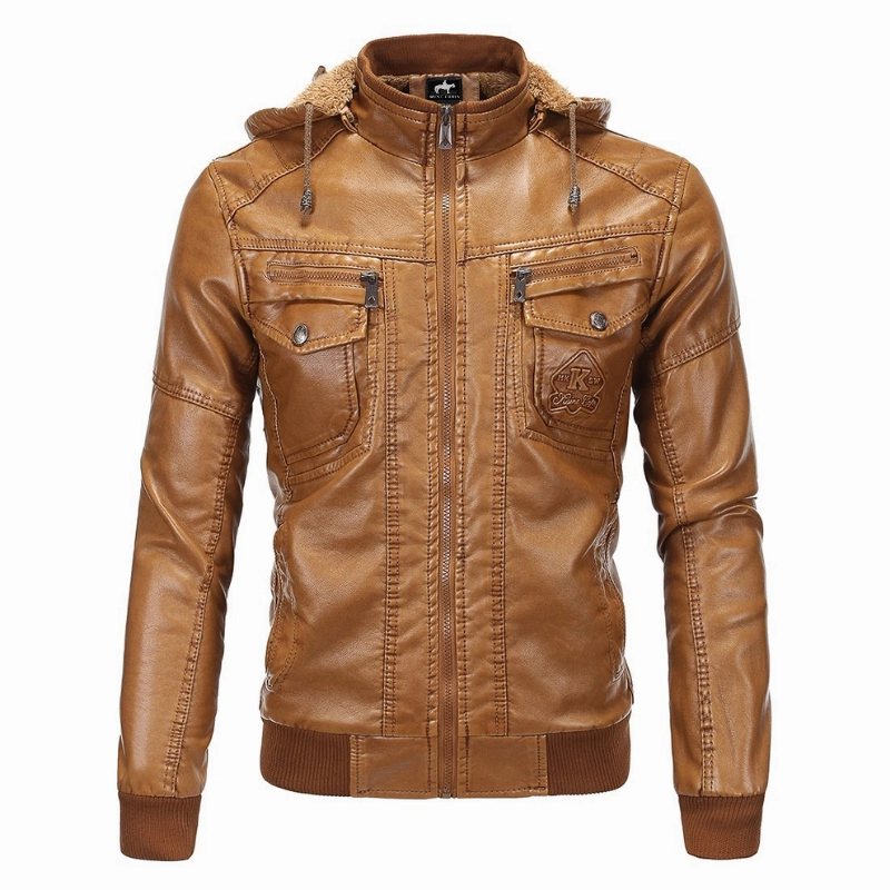 Waterproof Design Quilted Stitching West Louis? Luxury Fleece PU Leather Jacket
