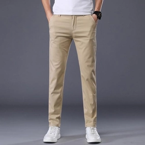 Relaxed Fit Design Thermal Insulation Layer West Louis? Men's Classic Business Cotton Trousers