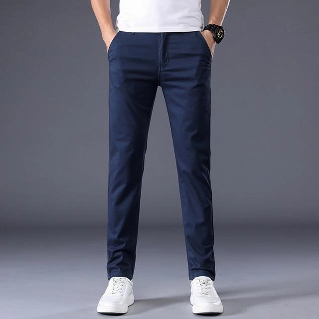 West Louis? Men's Classic Business Cotton Trousers Fitted Style Tight Waist