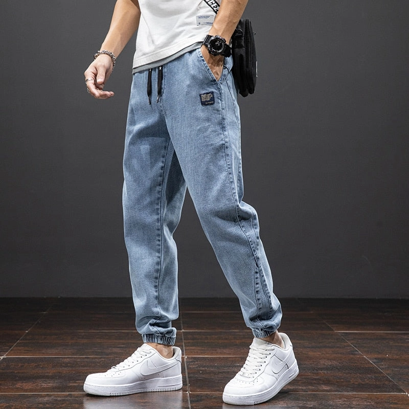 TaperedLeg Stretch Support Fit West Louis? Men Streetwear Denim Jogger Pants