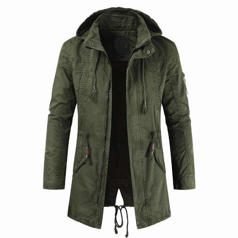 Convertible styles West Louis? Military Tactical Mid-Long Hooded Parka