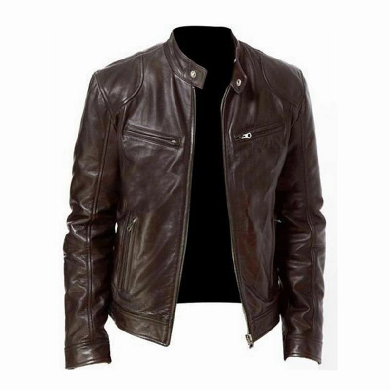Weekend Chill Style West Louis? Motorcycle Street Style Leather Jacket