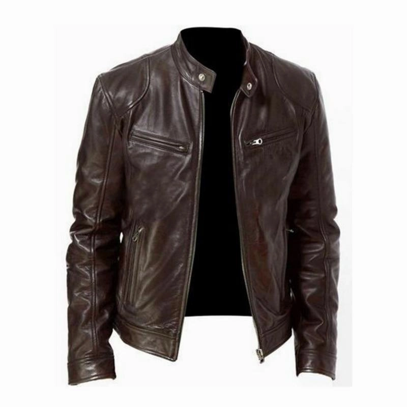 Windproof Material West Louis? Motorcycle Street Style Leather Jacket
