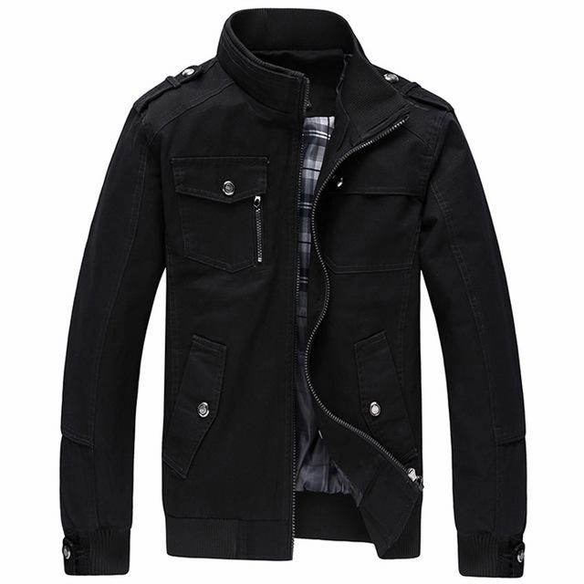 simple design Button Fastenings West Louis? Multi-pocket Mandarin Collar Men Jacket