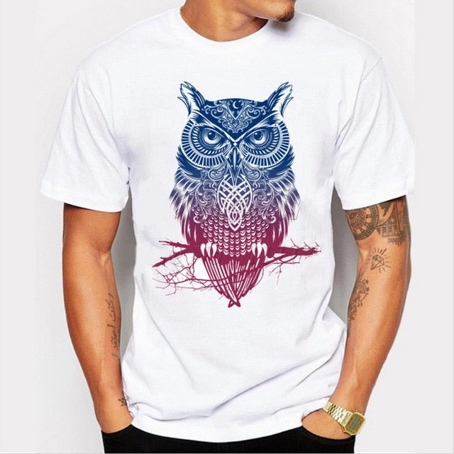 West Louis? O-Neck Owl Shirt brandable Casual Fashion
