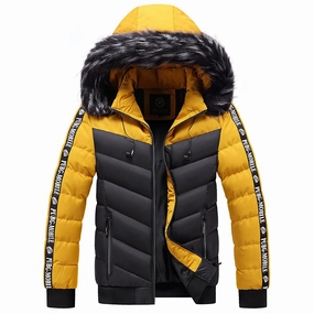 West Louis? Patchwork Thick Warm Fur Hood Waterproof Parka Light Travel Piece ErgonomicFit