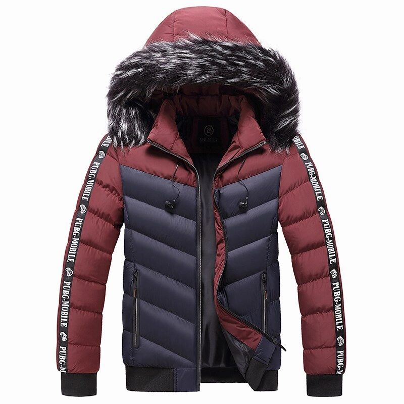 Flexible Knit West Louis? Patchwork Thick Warm Fur Hood Waterproof Parka