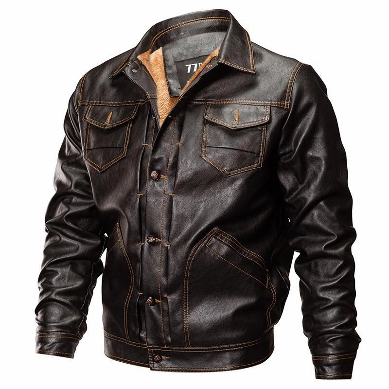 Softshell Coating Windproof Cuffs West Louis? PU Leather Tactical Army Bomber Jacket