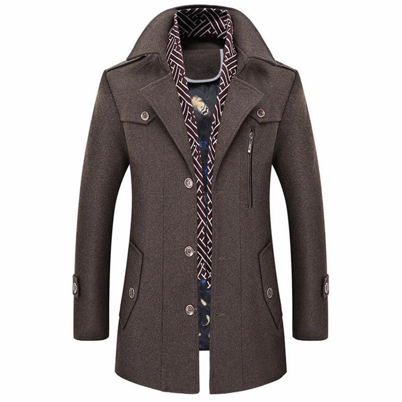 Zipper Closure System Anti Pilling Surface West Louis? Scarf Collar Windbreaker Overcoat