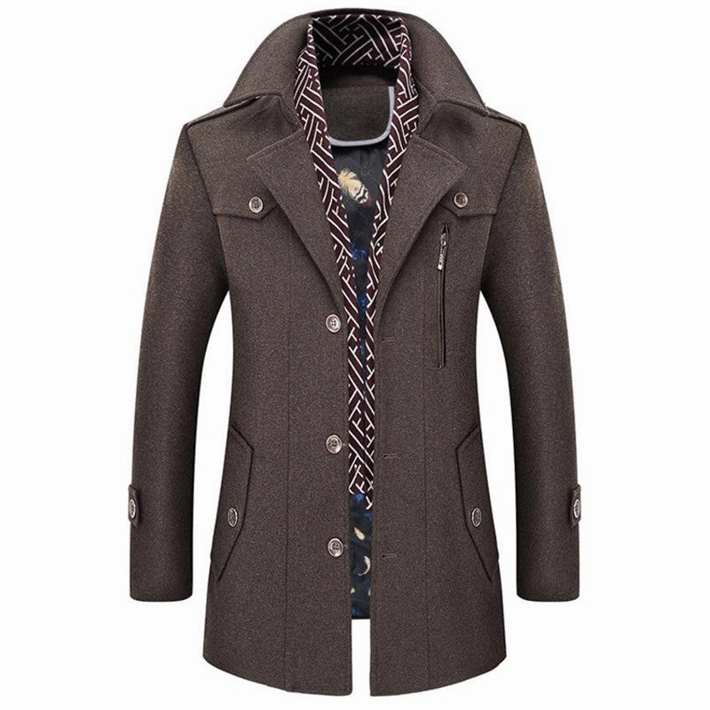 Thermal Insulated Jacket West Louis? Scarf Collar Windbreaker Overcoat