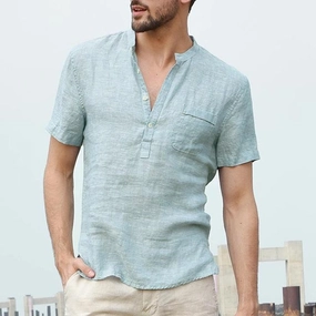 Seasonal Casual Casual Must-Have West Louis? Short Sleeve Henley Collar Shirts