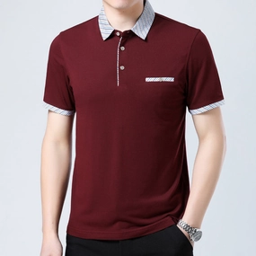DoubleLayered Hem Binding Weekend Wear West Louis? Short Sleeve Polo Shirt