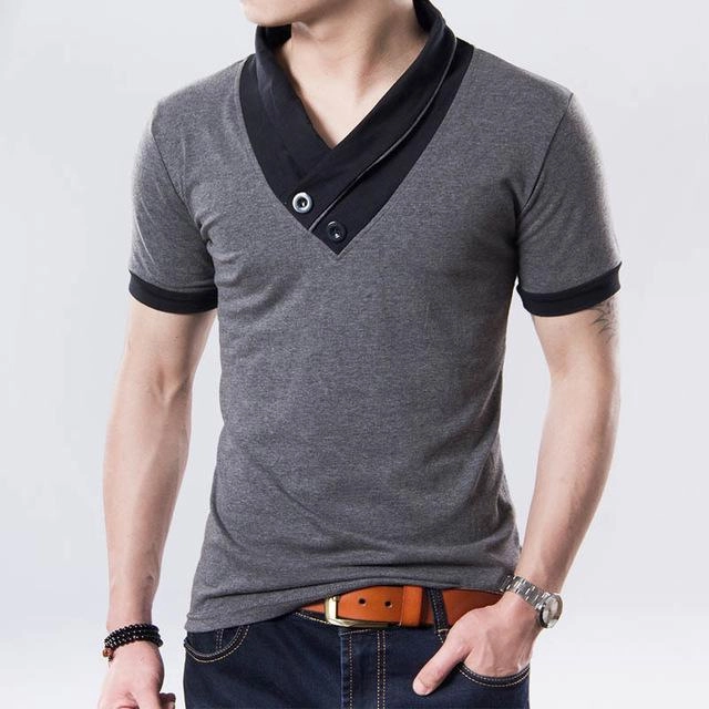 DropShoulderDesign West Louis? Short Sleeve V Neck Button Tee