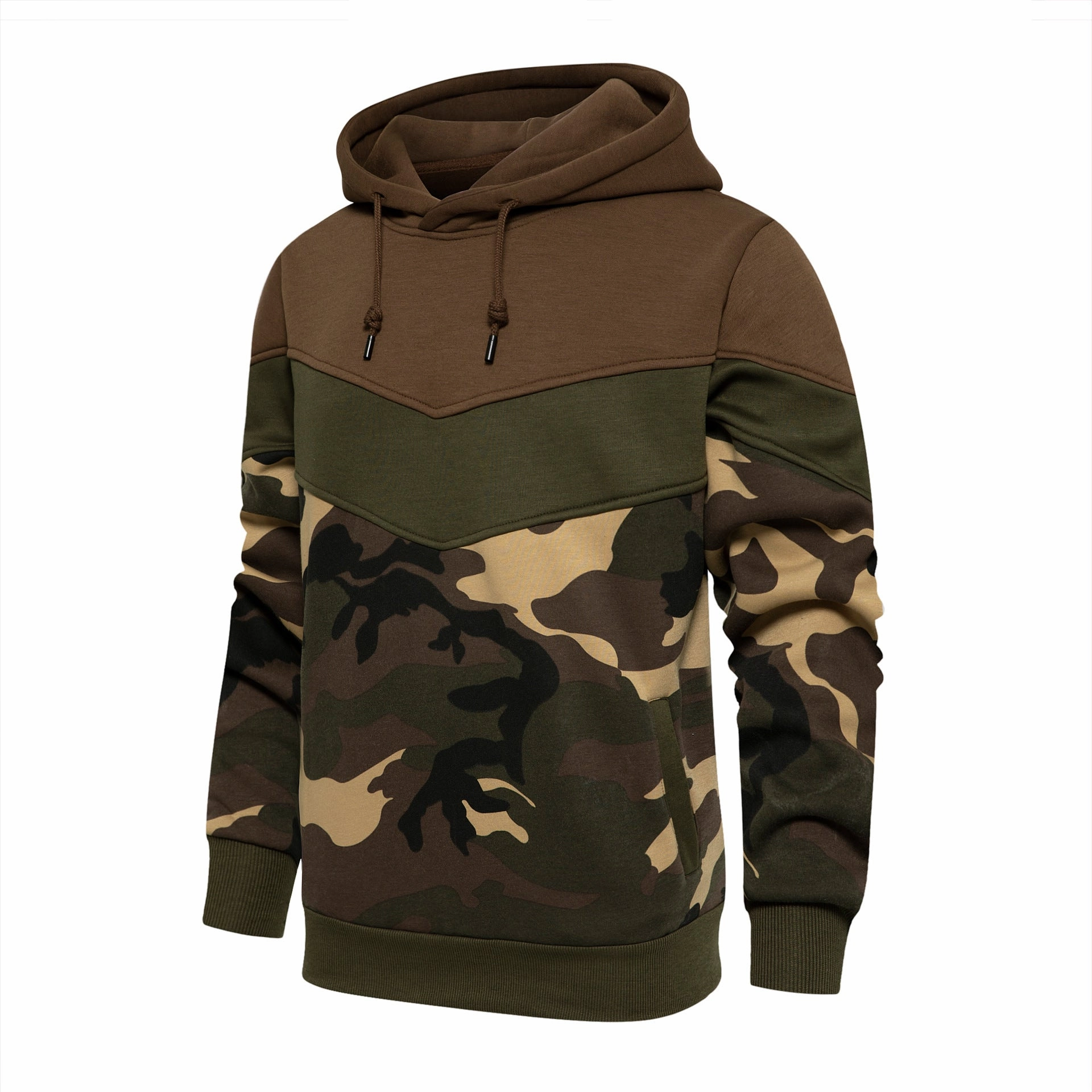 West Louis? Spring/Autumn Camo Patchwork Hoodie Sporty Comfort Urban appeal