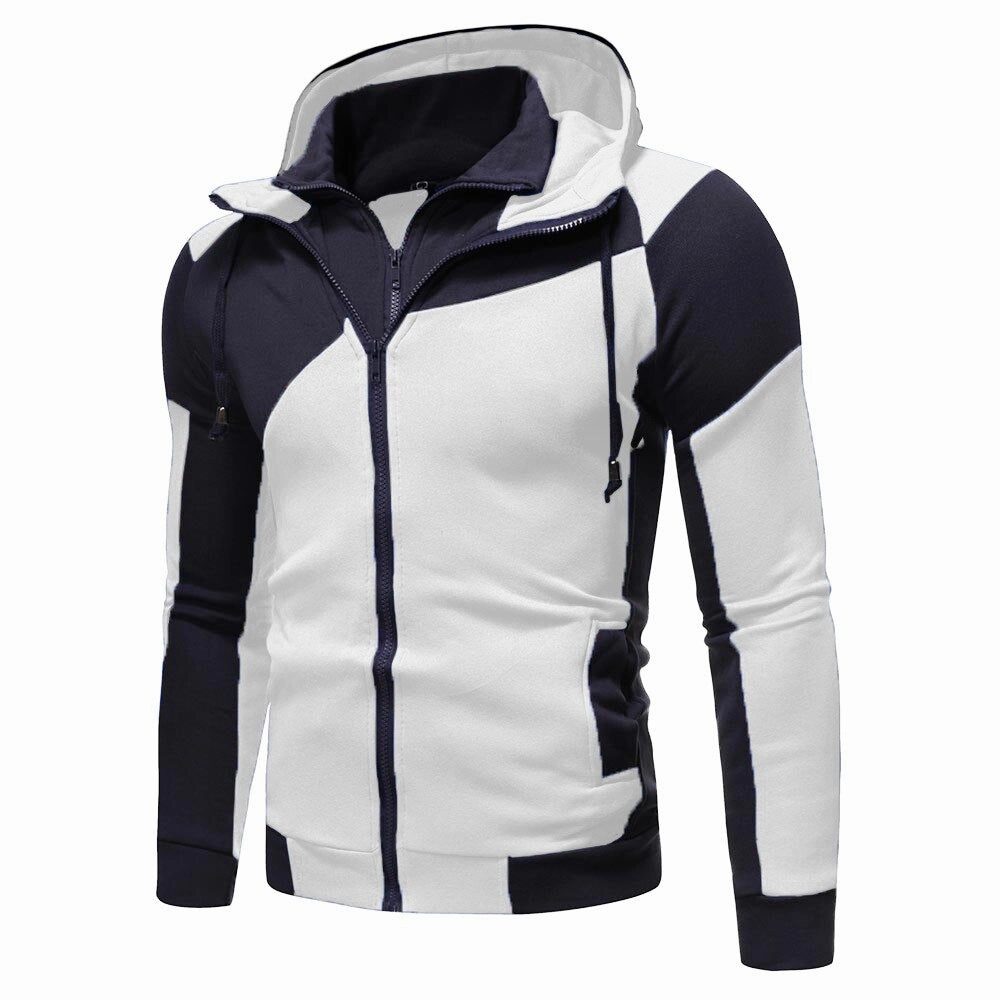 Sleek Look Urban Lifestyle West Louis? Spring Zipper Hooded Sweatshirt