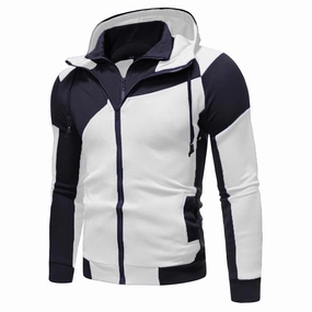 Sleek Look Urban Lifestyle West Louis? Spring Zipper Hooded Sweatshirt