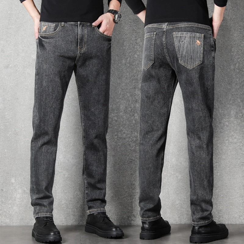 Raw Hem Design Stylish Touch West Louis? Stretch Slim Fit Fashion Designer Denim Jeans