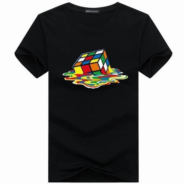 Vintage Wash Effect PocketDetail West Louis? Stylish Rubik Cube T Shirt