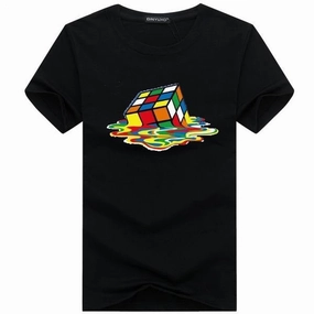 Vintage Wash Effect PocketDetail West Louis? Stylish Rubik Cube T Shirt