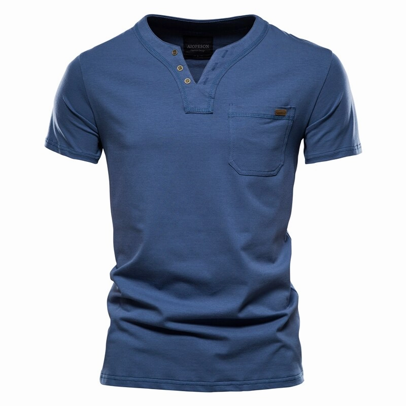 West Louis? Summer Cotton V-neck T Shirt Soft Layers