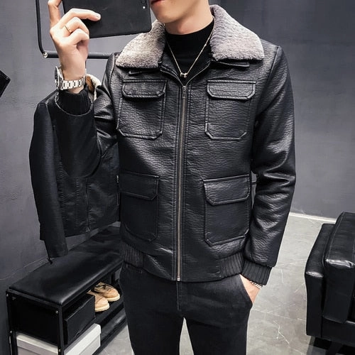 Reinforced Stitching Removable Hood West Louis? Trending Wild Leather Jacket