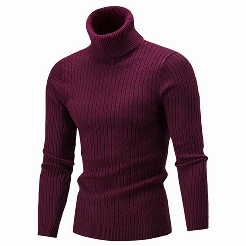 FourWay Stretch Design Casual Cool West Louis? Turtleneck Solid Casual Sweater