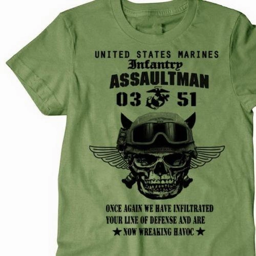 West Louis? US Marines Infantry Assaultman T-Shirt Lightweight Material