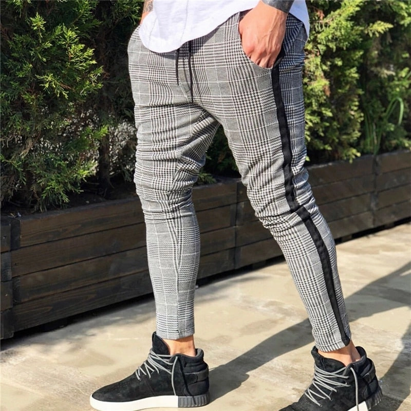 Effortless Style West Louis? Vogue Vintage Plaid Pencil Pants