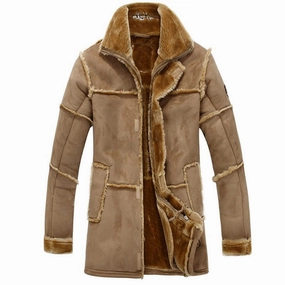 Stripe Look Modular Attachment Points West Louis? Warm Faux Suede Luxury Coat