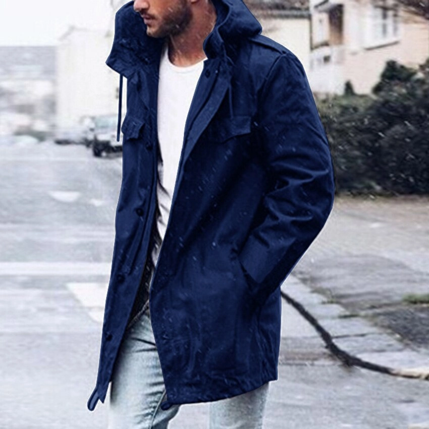 West Louis? Windbreaker Trench Stylish Coat Hidden Zipper