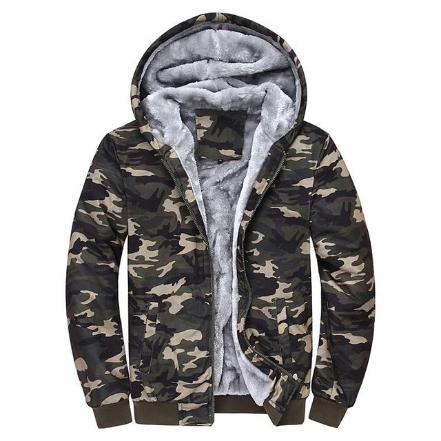 West Louis? Winter Thick Fleece Camo Hoodie Movement Ready Machine washable