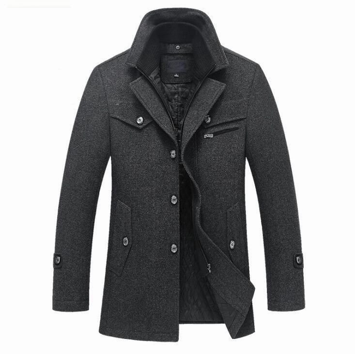 Structured Casual Fit West Louis? Winter Wool Warm Pea Coat