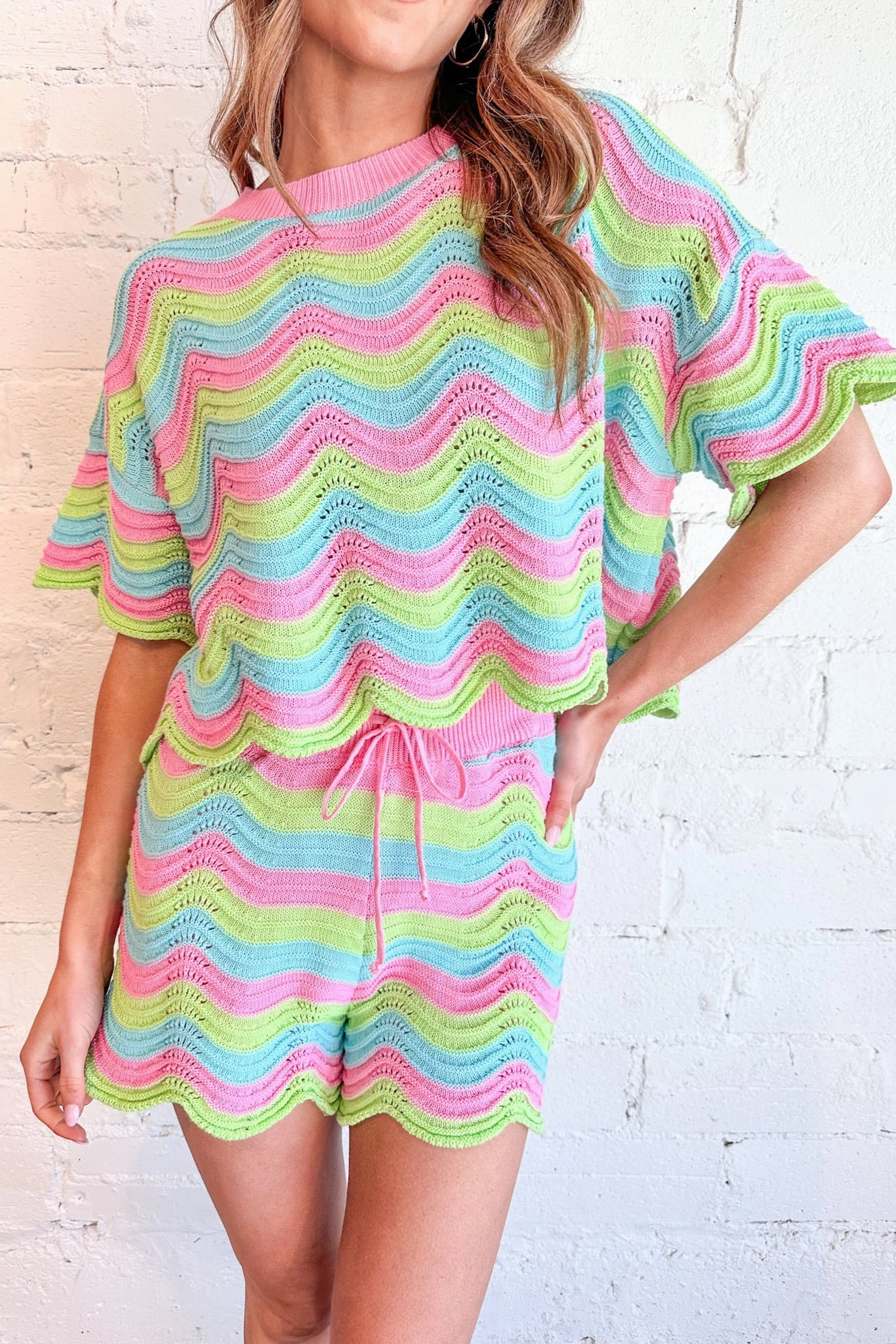 romper Wiggle Knit Shorts