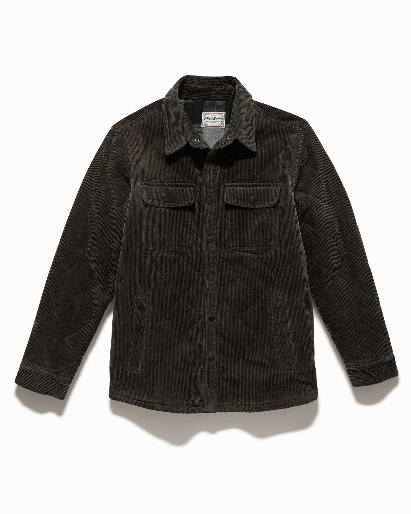 Shrink resistant Button Fastenings WILBUR FLANNEL-LINED QUILTED CORDUROY JACKET