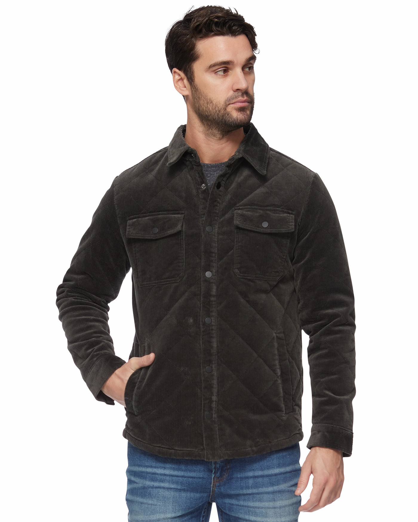 WILBUR FLANNEL-LINED QUILTED CORDUROY JACKET City Chill Style