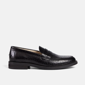 Clean Steps Understated Detail Wilde Black Star Penny Loafer - Men's