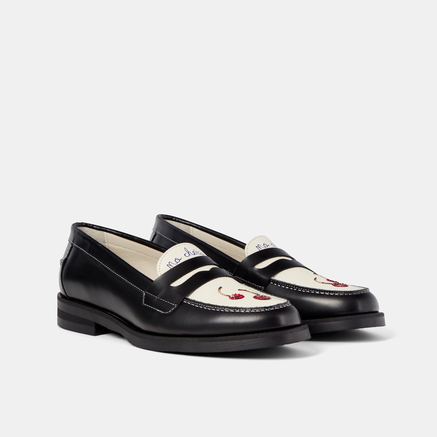 Joy Step Casual Comfort Shoes Wilde Swarovski Crystals Cherry Penny Loafer - Women's