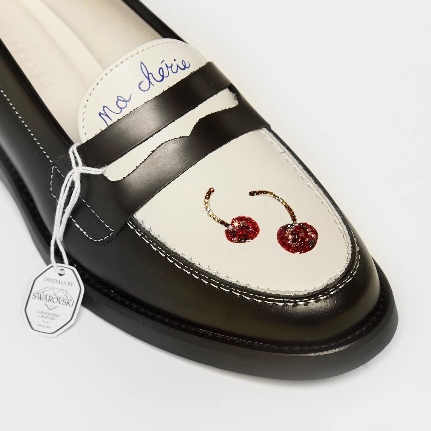 Wilde Swarovski Crystals Cherry Penny Loafer - Women's Comfortable Padding True Grip