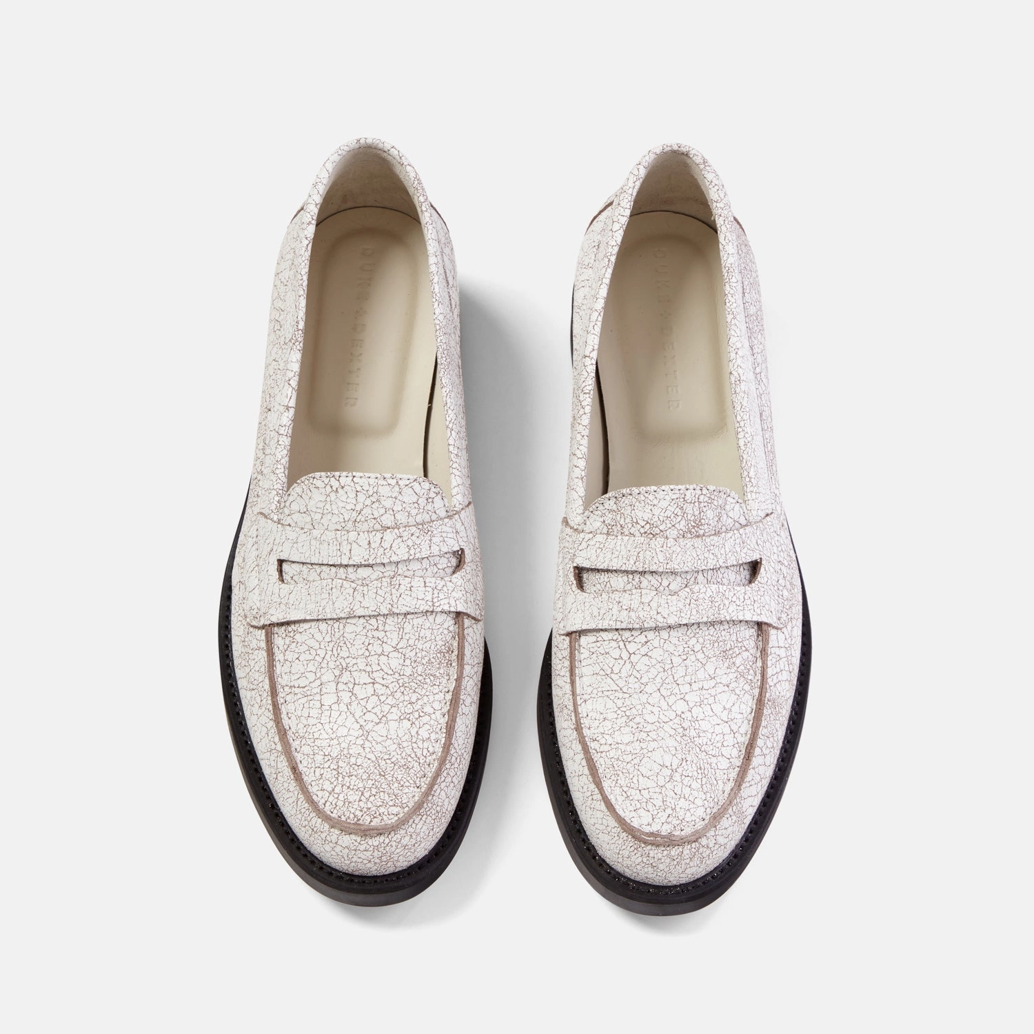 Practical Footwear Wilde White Cracked Penny Loafer - Women's