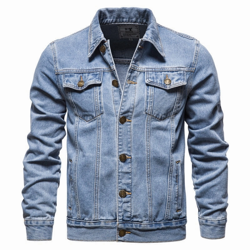 Adjustable Hem Flexible Fiber Fill West Louis? Denim Lapel Single Breasted Jeans Jacket