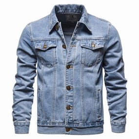 Adjustable Hem Flexible Fiber Fill West Louis? Denim Lapel Single Breasted Jeans Jacket