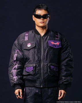 Noise Reduced Fabric Pok??mon By Loiter Master Ball Bomber Jacket Black