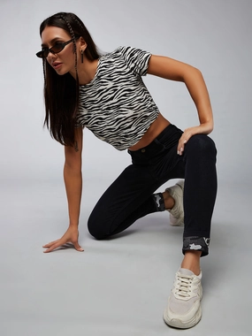 Women's Black High-Rise Slim-Fit Stretchable Denim Jeans Formal Fashion Lover Everyday Look