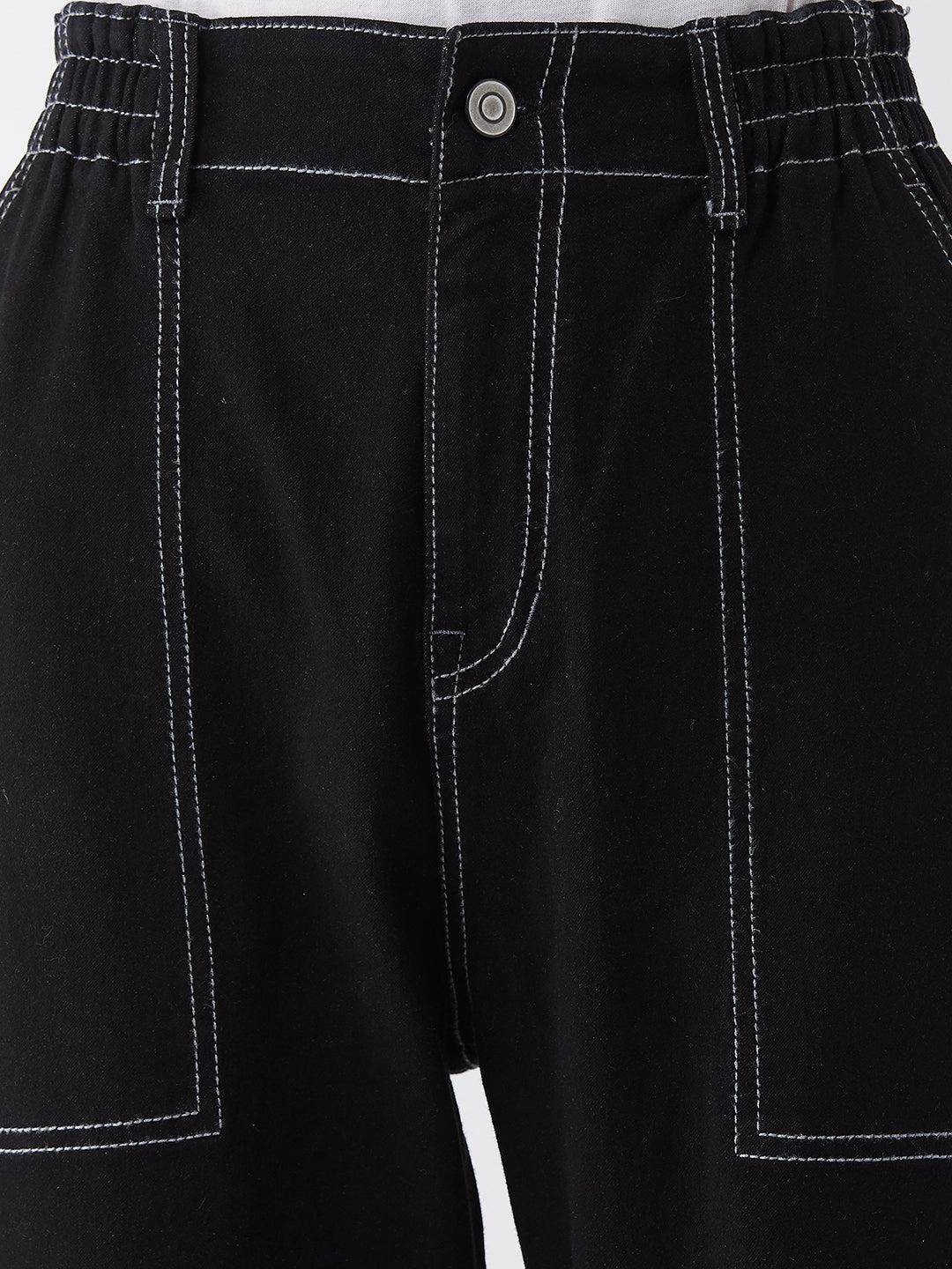 Women's Black Mom's Jean High-Rise Stretchable Denim Jeans Daily Uniform